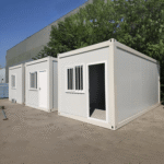 Single modular container office units ready for site installation