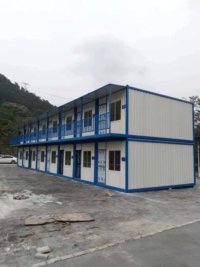 Two-story modular container office building for construction site project management